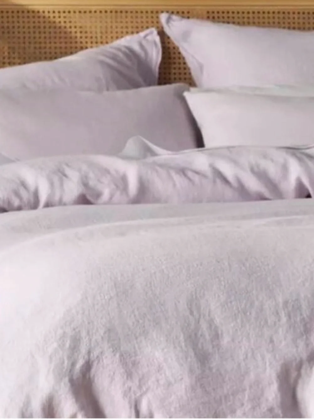 NWT new set of 2 Anthropologie washed linen standard pillow shams Lilac lavender